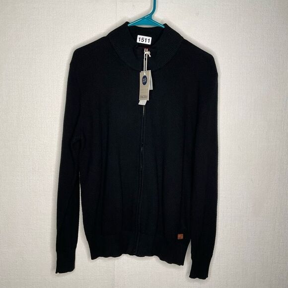 BAGIR premium Handknit Cardigan Men’s Small Zip Up Black Textured Sweater Israel - Picture 2 of 11